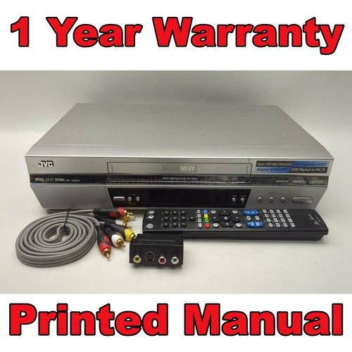 JVC HR-S5975EK S-VHS  SVHS VCR SUPER VHS with Remote and Instructions PAL NTSC