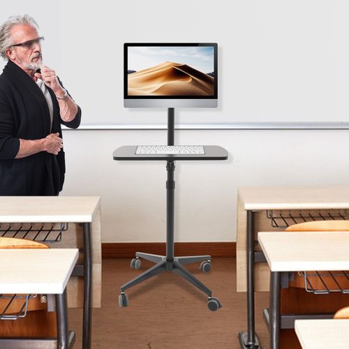 Rolling Laptop Floor Stand, Height Adjustable Mobile Desk, Mobile Workstation — image 3