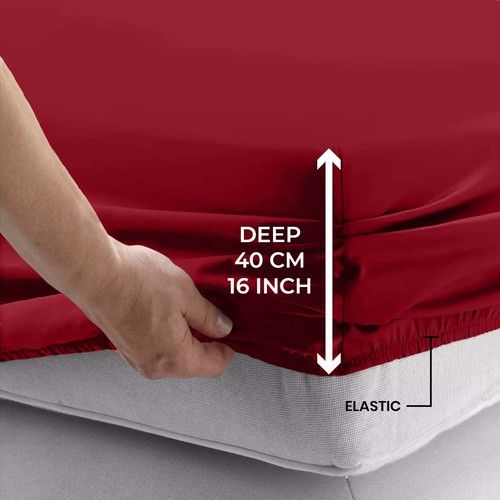 Extra Deep 40 cm Fitted Sheet Bed Sheet for Mattress Single Double King UK Size
