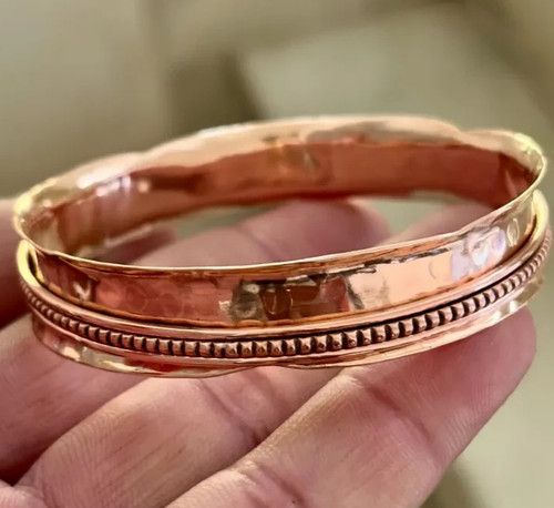 1 Pc Pure Copper Bangle, Unisex Cuff Bracelet, Plain Healing Bangles Adjustable