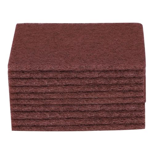 10pcs Scouring Pad Non-Scratch Scouring Sponge 6"x4" Scrub Pads Brown — image 1