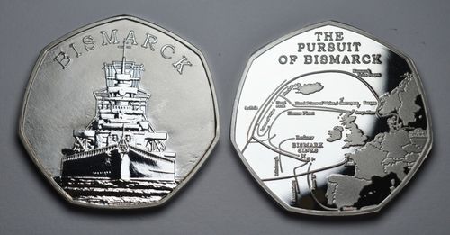 German Battleship BISMARCK Silver Commemorative. Pursuit & Sinking, WW2, Navy — image 6