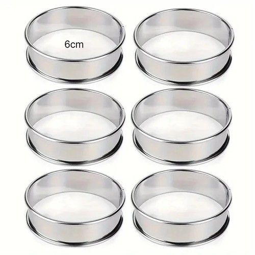 6pcs Crumpet Rings Baking Ring Pastry Rings Muffin Cooking Rings for Baking UK