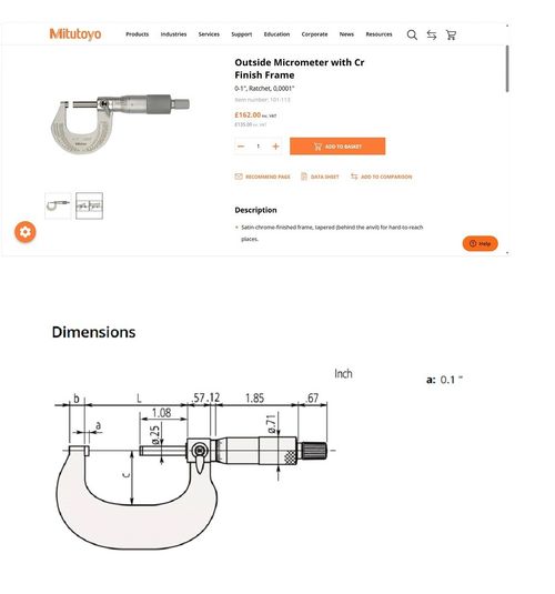 Mitutoyo 0–1" Micrometer – .0001" Resolution. Excellent Condition — image 6