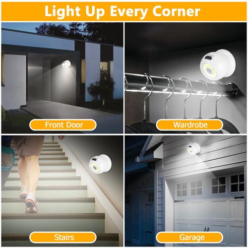 Motion Sensor Lights Indoor & Outdoor - 2PCS Bright Ball Light, 2 Pack, White — image 8