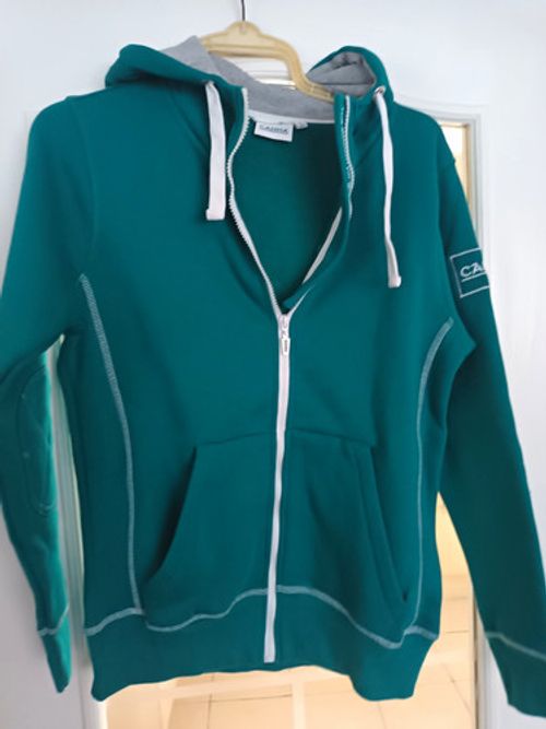 CANNA Women's Green Full Zip Hooded Fleece Hoodie with Pockets Drawstring Size M