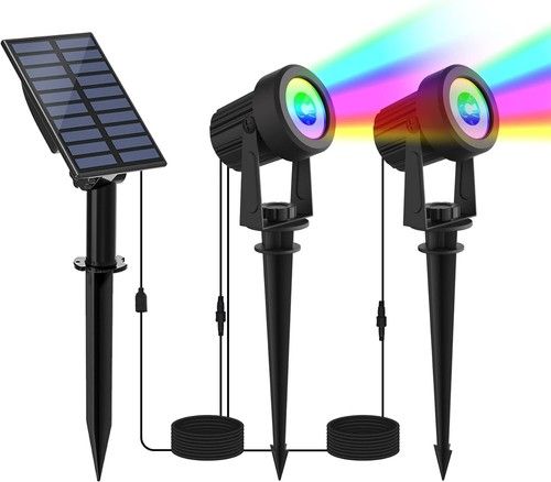 T-SUN Solar Spot Lights LED RGB Color Changing Outdoor Garden Landscape Lights