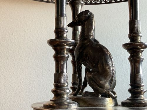 Antique Reed & Barton Figural Greyhound Tazza Centerpiece Silver Plate 10¼" — image 4