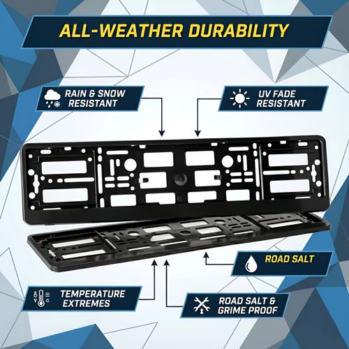 2 x "BLACK" EFFECT NUMBER PLATE HOLDER SURROUND FOR ANY CAR — image 3