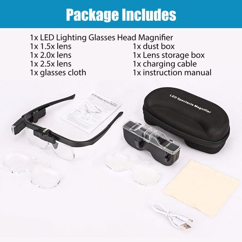 450% Magnifier Glasses With Led Light Magnifying Glasses Loupes Reading Sewing — image 10
