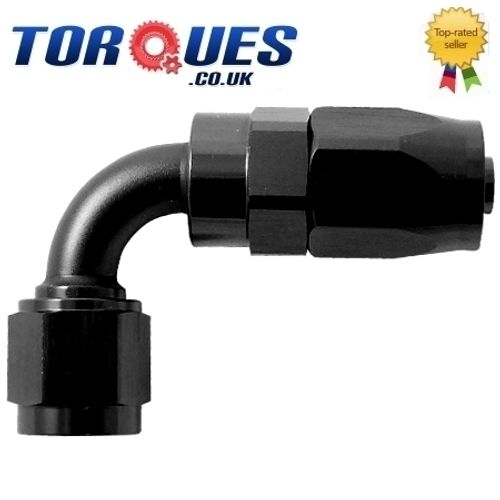 AN -6 AN6 (6AN JIC) 90 Degree FastFlow Stealth Black Hose Fitting