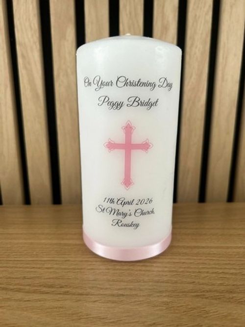 Personalised Christening, Naming Day, Baptism, Holy Communion Candle