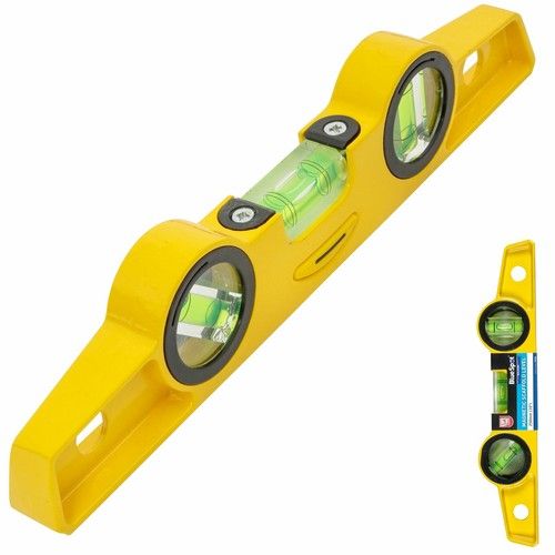 Magnetic Boat Metal Spirit Level Scaffolder Tool 3 Vial 250mm 10" 34206