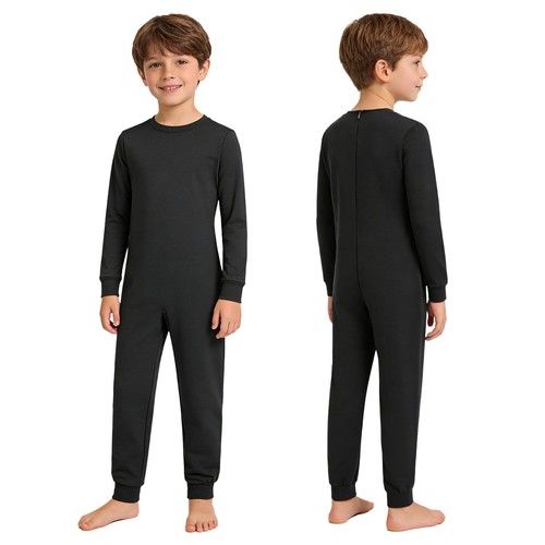 UK Unisex Kids Special Needs Adaptive Clothes  Anti-Strip Zip Long Leg Jumpsuit