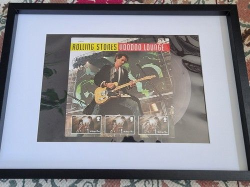ROLLING STONES VOODOO LOUNGE LTD EDT NUMBERED  FRAMED STAMP COLLECTION . 