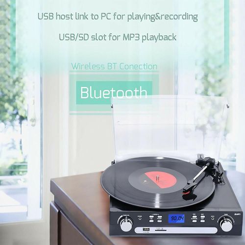 Bluetooth Record Player with Stereo Speakers Turntable for Vinyl to MP3 — image 8
