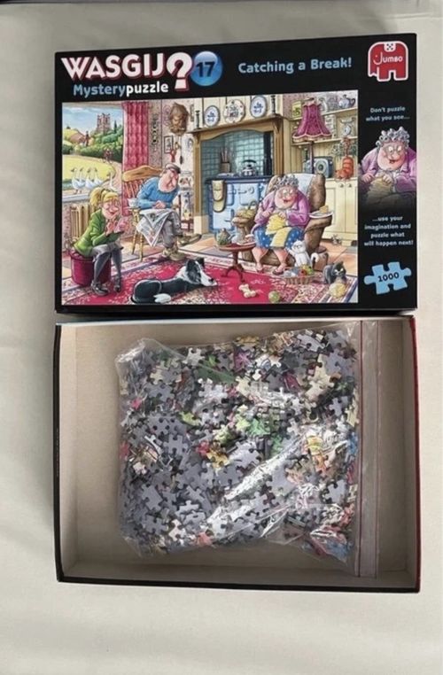 Wasgij Mystery Puzzle #17 Catching a Break! 1000 Piece Cardboard Jigsaw — image 3