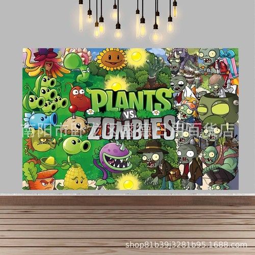 Plants vs Zombies Birthday Party Photography Backdrop Background Banner Decors