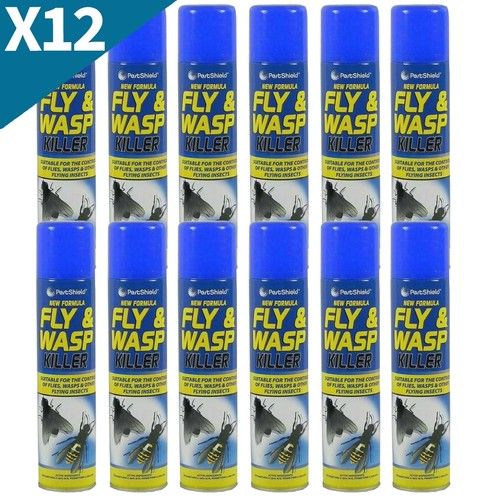 FLY AND WASP KILLER SPRAY KILLS FLIES WASP MIDGES MOSQUITO FAST ACTING 300ML NEW