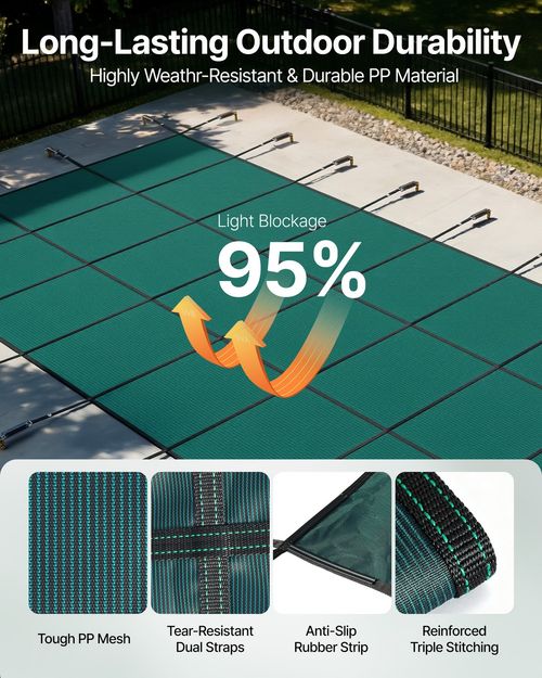 Winter Debirs Cover Inground Safty Pool Cover Fits 16x40FT Swimming Pool — image 3