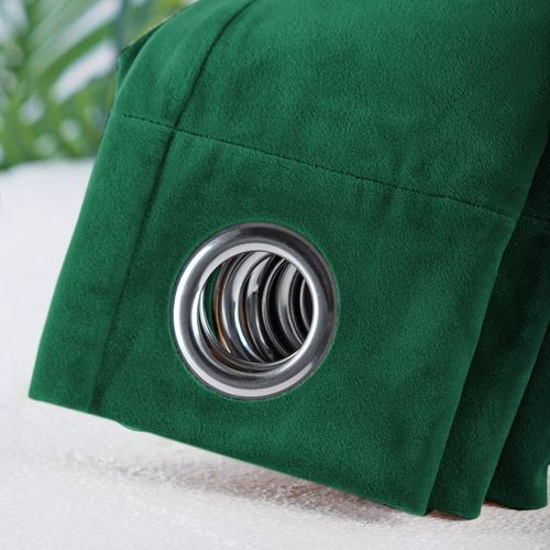 Heavy Blackout Velvet Curtains Pair Fully Lined Eyelet Ring Top Ready Made Panel — image 2