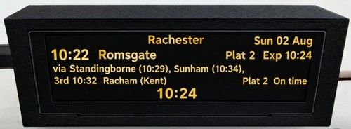 Small Electronic Train Railway Tube Tram Bus Departure Board Yellow components.