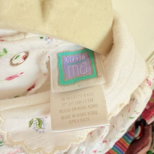 VTG Y2K Baby Girls White Pink Floral Footed Sleeper Collared Smocked Bow Zip — image 7
