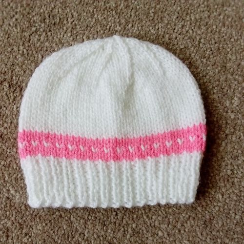 Hand Knitted Baby Hat and Mitten Set White, 0-3 Months — image 2