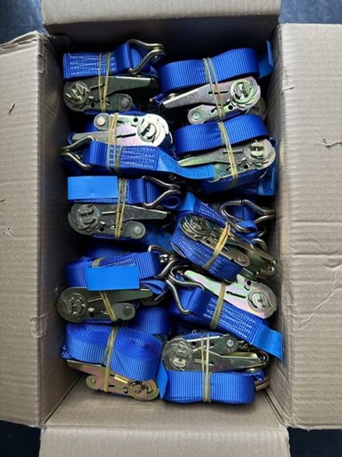 50 X Ratchet Straps Tie Down 25mm 5 METRE 800KG Claw Lorry Lashing Handy Straps