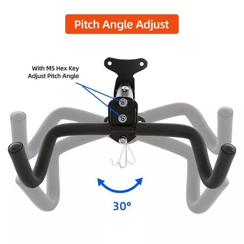 Bike Storage Hanger Wall Mounted Adjustable Bicycle Hook Rack Garage Stand Tool — image 11