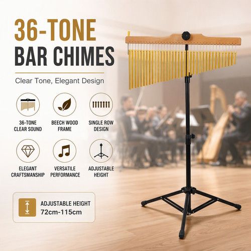 36 Tones Musical Chimes Instruments w/Height Adjustable Stand for Practice Gifts