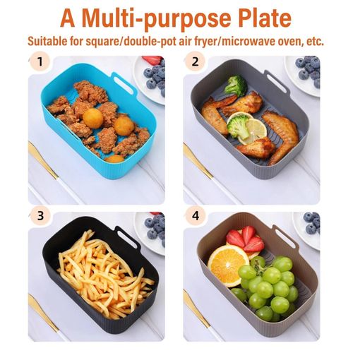 2X Silicone Air Fryer Liners Ninja Premium Dual Reusable Non-Stick Basket Insert — image 9