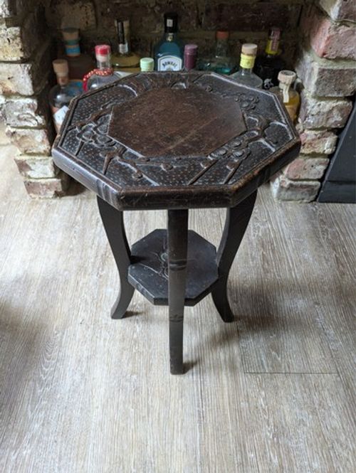Liberty & Co of London Japanese Hand Carved Side Table C1900 Cherry blossom