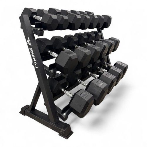 Hex Dumbbells Cast Iron Rubber Encased 2.5kg-50kg Home Gym Weights Set Pairs