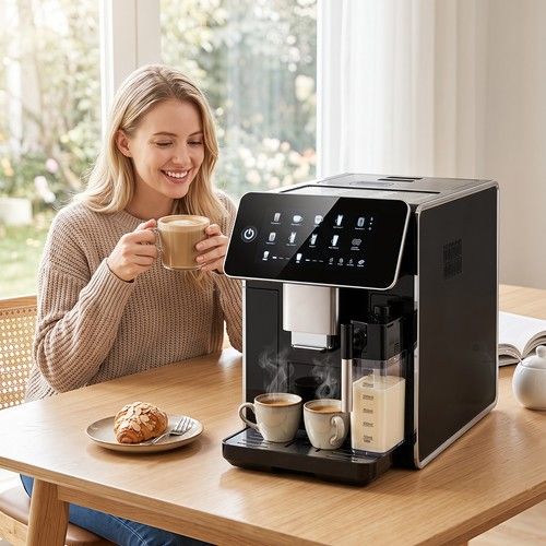 Bean to Cup Coffee Machine with Milk Frother 15 Bar Espresso Maker