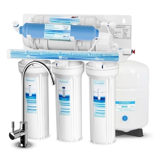 Geekpure 6 Stage Reverse Osmosis Drinking Water Filter System DI Filter TDS to 0