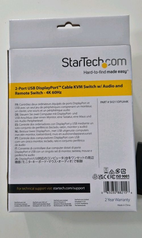 StarTech2-Port USB DisplayPort Cable KVM Switch Audio & Remote Switch - 4K 60Hz — image 3