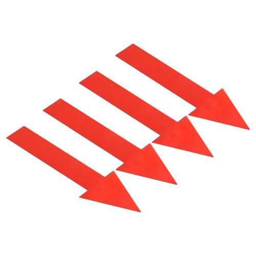 4 Set / 4Pcs 12x4" Arrow Sticker Directional Arrow Sign Floor Decal Red