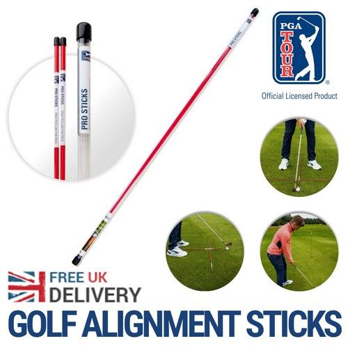 PGA TOUR Golf Alignment Sticks Pro Training Aid Practice Swing Putting Chipping