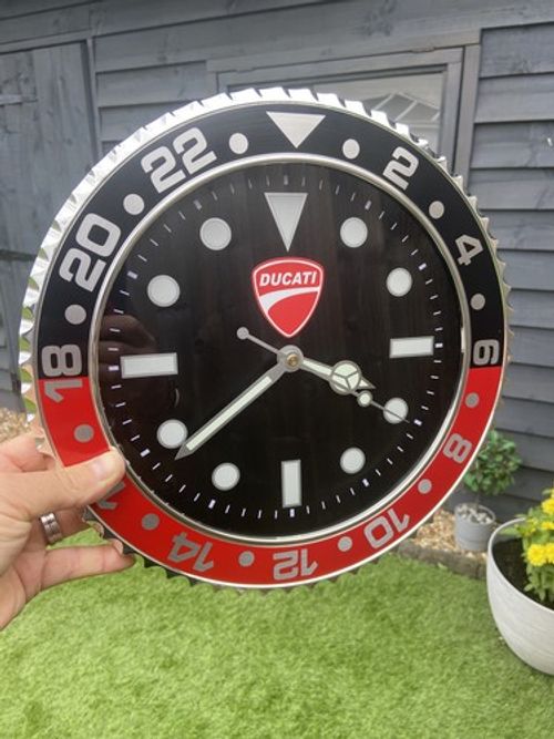 Ducati inspired wall clock 30cm round 