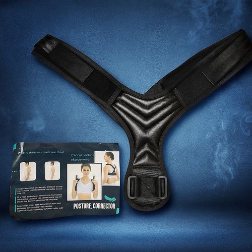 Adjustable Posture Corrector Brace One Size Back & Shoulder Black — image 5