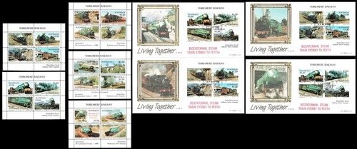 4 Thirlmere Railway Ltd Ed Benham Covers + 5 Thirlmere Railway Stamp Minisheets
