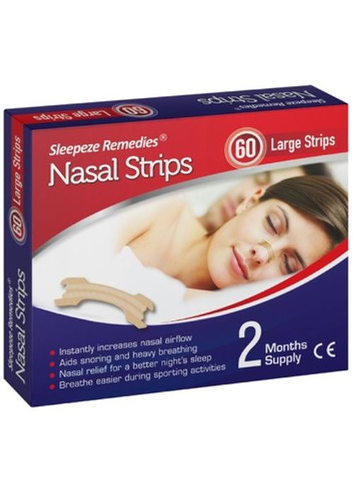 60 LARGE Sleepeze Remedies NASAL STRIPS Nose ANTI SNORE Breathe Aid Sleep Right