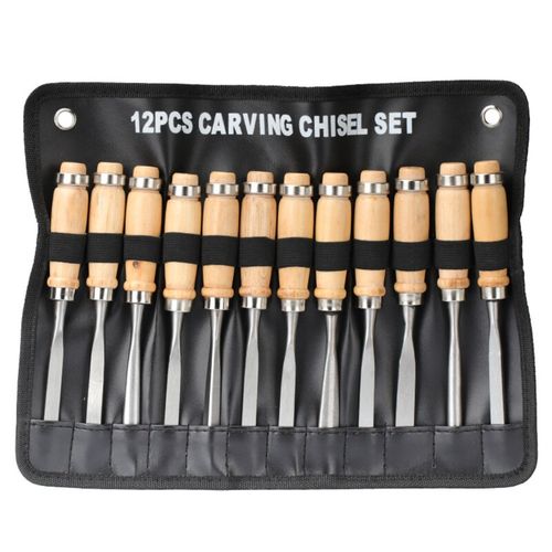 12Pcs Wood Carving Hand Chisel Set Woodworking Professional Lathe Gouges Tools — image 1