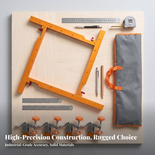 Square-Hole Routing Guide Aluminum Router Jig Adjustable Tabs Fixed Clamps — image 4