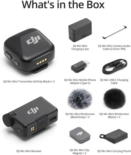 DJI Mic Mini (2 TX + 1 RX + Charging Case) Wireless Lavalier Microphone Vlog New — image 6