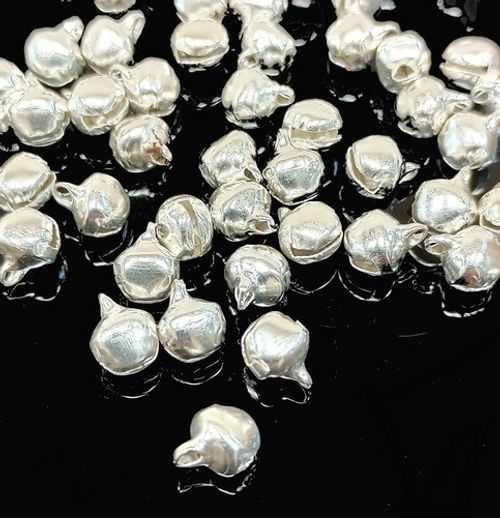 100pcs 6, 8mm Small jingle Bells: Gold, Silver, assorted Shell Shaped Xmas Craft
