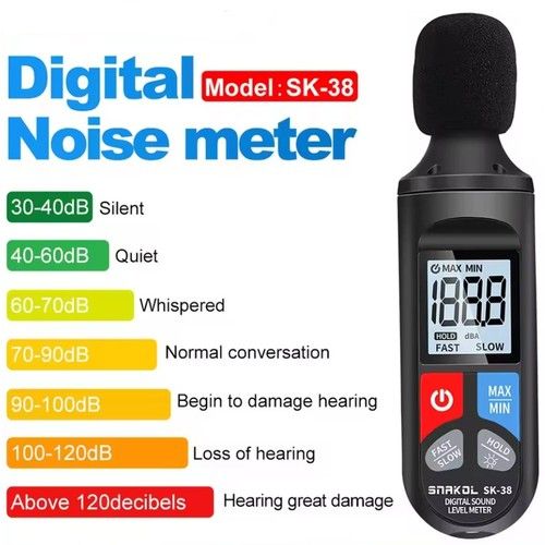 Digital LCD Level Audio Sound Meter 30-130Db Decibel Meter Portable Noise Meter