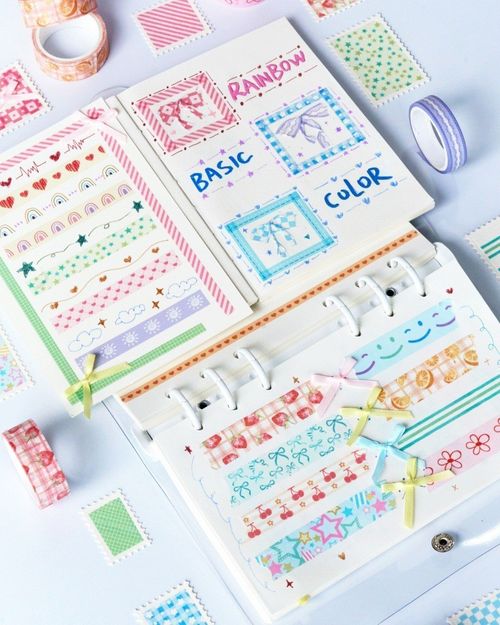 Cute 30 Rolls Washi Tape Set DIY Scrapbooking Paper Adhesive Children Rainbow — image 6