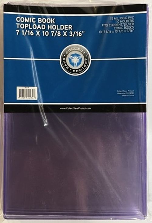 10 PACK CURRENT / SILVER COMIC BOOK CSP TOP LOAD HOLDERS * TOPLOADER FOR COMICS